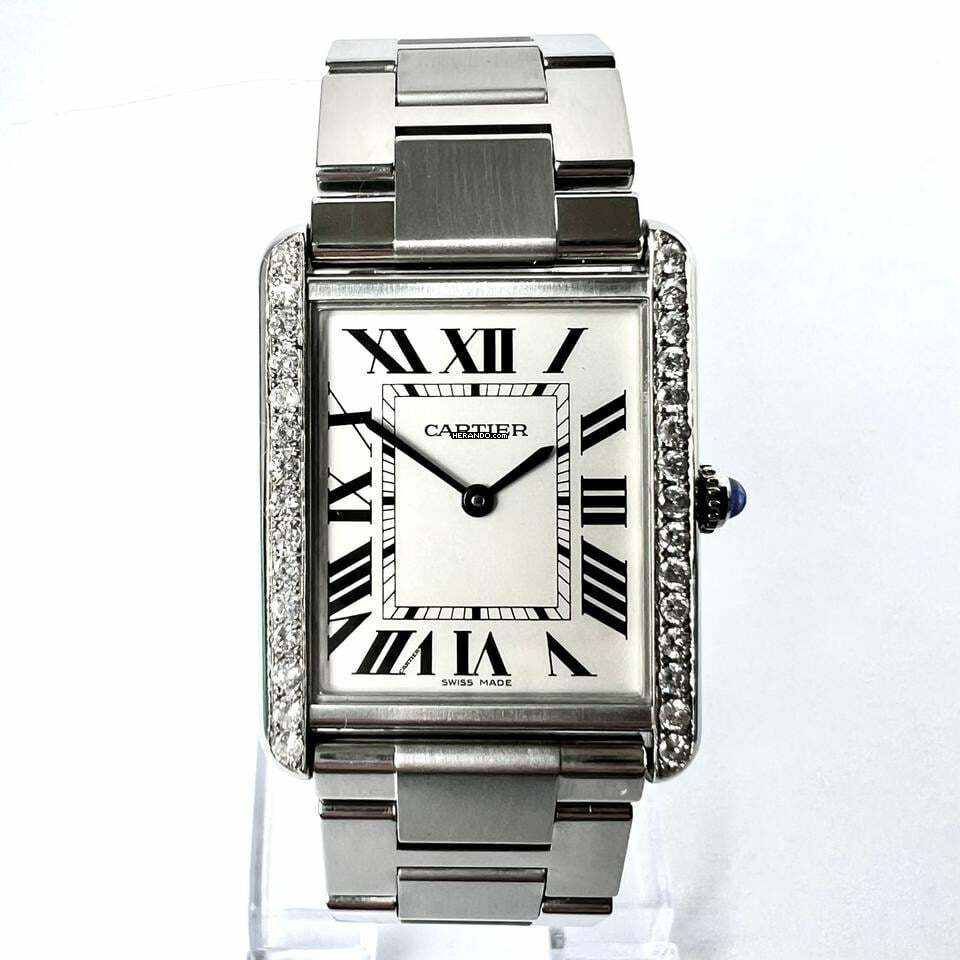 Cartier Tank Solo Quartz 27mm Steel 0.75TCW DIAMOND Watch </h1>