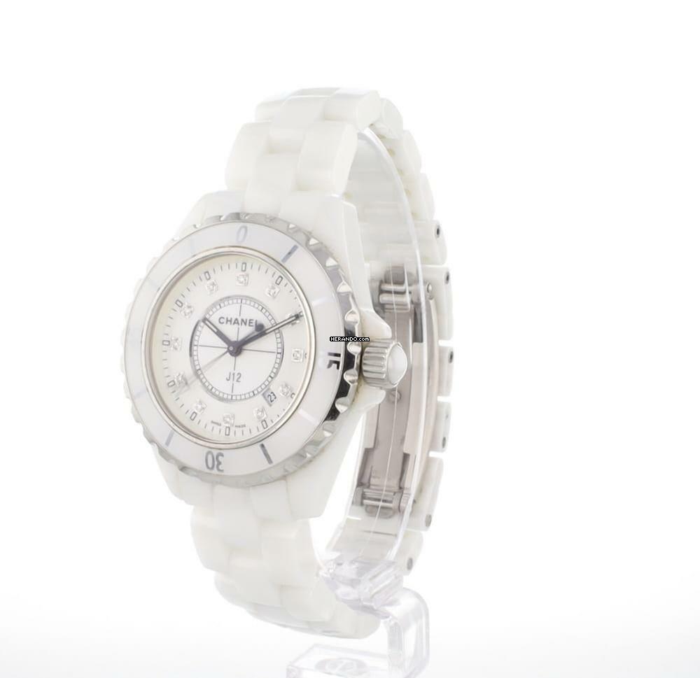 Thumbnail von Chanel J12 White Ceramic 33MM Diamond Dial </h1>