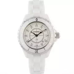 Thumbnail von Chanel J12 White Ceramic 33MM Diamond Dial </h1>