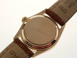 Thumbnail von Rolex Oyster Perpetual Date 18 Karat Rosegold Date 31 mm wie Neu medium Größe mit Krokoband von 1966 </h1>