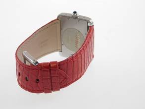 Thumbnail von Cartier Tank Divan XL Edelstahl mit original Krokoband im Top Zustand </h1>