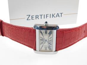 Thumbnail von Cartier Tank Divan XL Edelstahl mit original Krokoband im Top Zustand </h1>