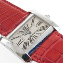 Thumbnail von Cartier Tank Divan XL Edelstahl mit original Krokoband im Top Zustand </h1>