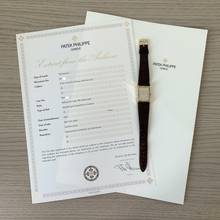 Thumbnail von Patek Philippe Hour Glass 2456 roof tile silver dial gold 18KT with Extract Patek 1950’s