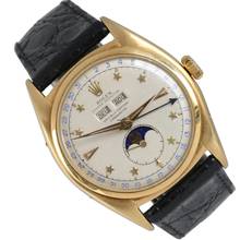 Thumbnail von Rolex Oyster Perpetual 36 Stelline 6062 Triple Calendar Moonphase yellow gold 18KT Full Set 1952’s </h1>
