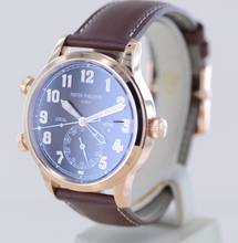 Thumbnail von Patek Philippe Calatrava Pilot Travel Time 18K Roségold Cal 324 brown Dial Luxusuhr B+P </h1>