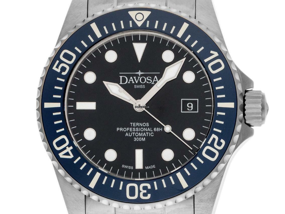  Davosa Ternos Professional 68H Stahl Automatik Armband Stahl 42mm Ref.161.538.40 Box&Pap. Full Set Neu 