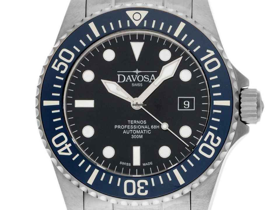  Davosa Ternos Professional 68H Stahl Automatik Armband Stahl 42mm Ref.161.538.40 Box&Pap. Full Set Neu 