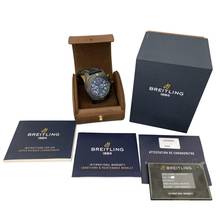 Thumbnail von Breitling Super Avenger 48 Night Mission Chronograph blue dial Full Set 2020’s </h1>