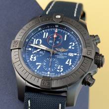 Thumbnail von Breitling Super Avenger 48 Night Mission Chronograph blue dial Full Set 2020’s </h1>