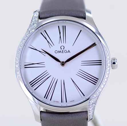  Omega De Ville Trésor 39mm Dresswatch Lady Silver Rose Dial Diamond Case B+P 