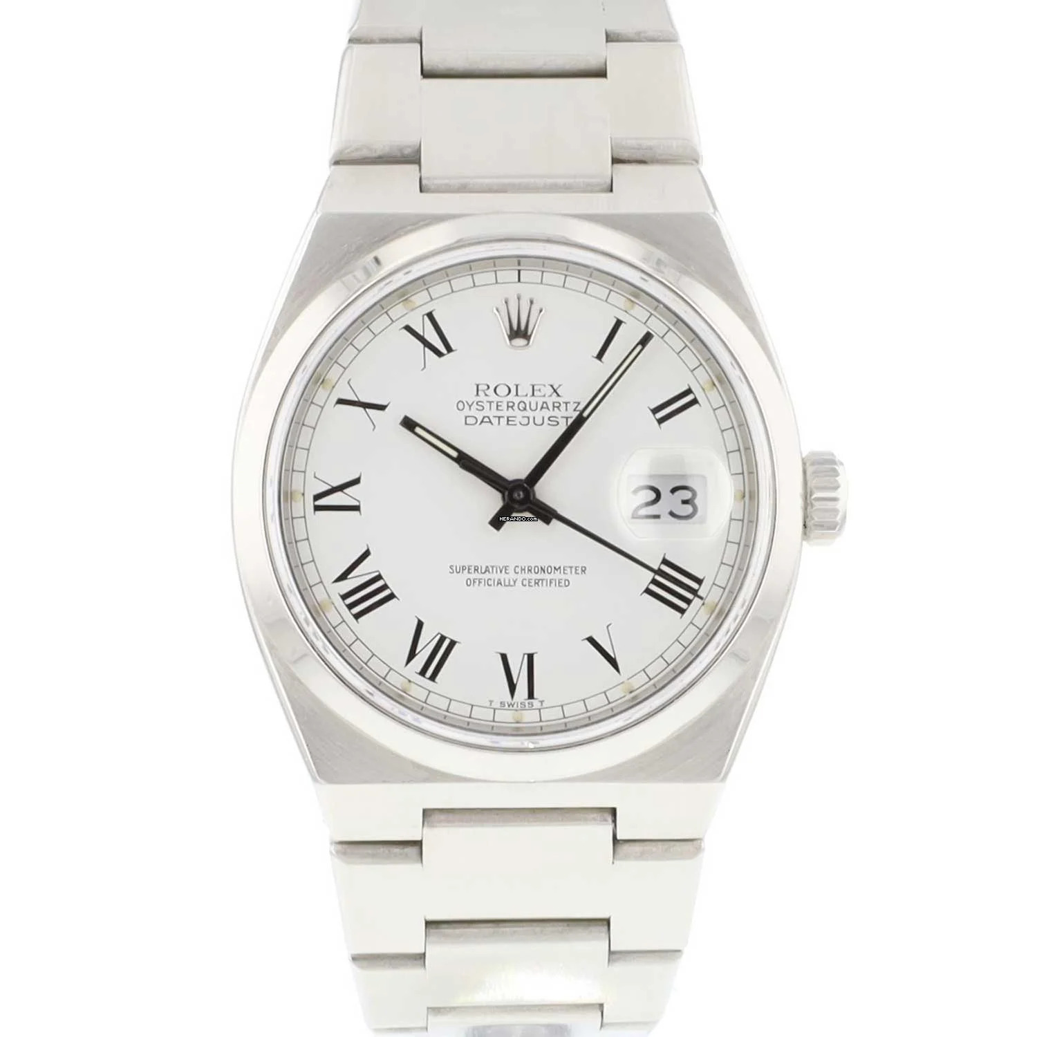 Rolex Datejust Oysterquartz Steel White Buckley Dial