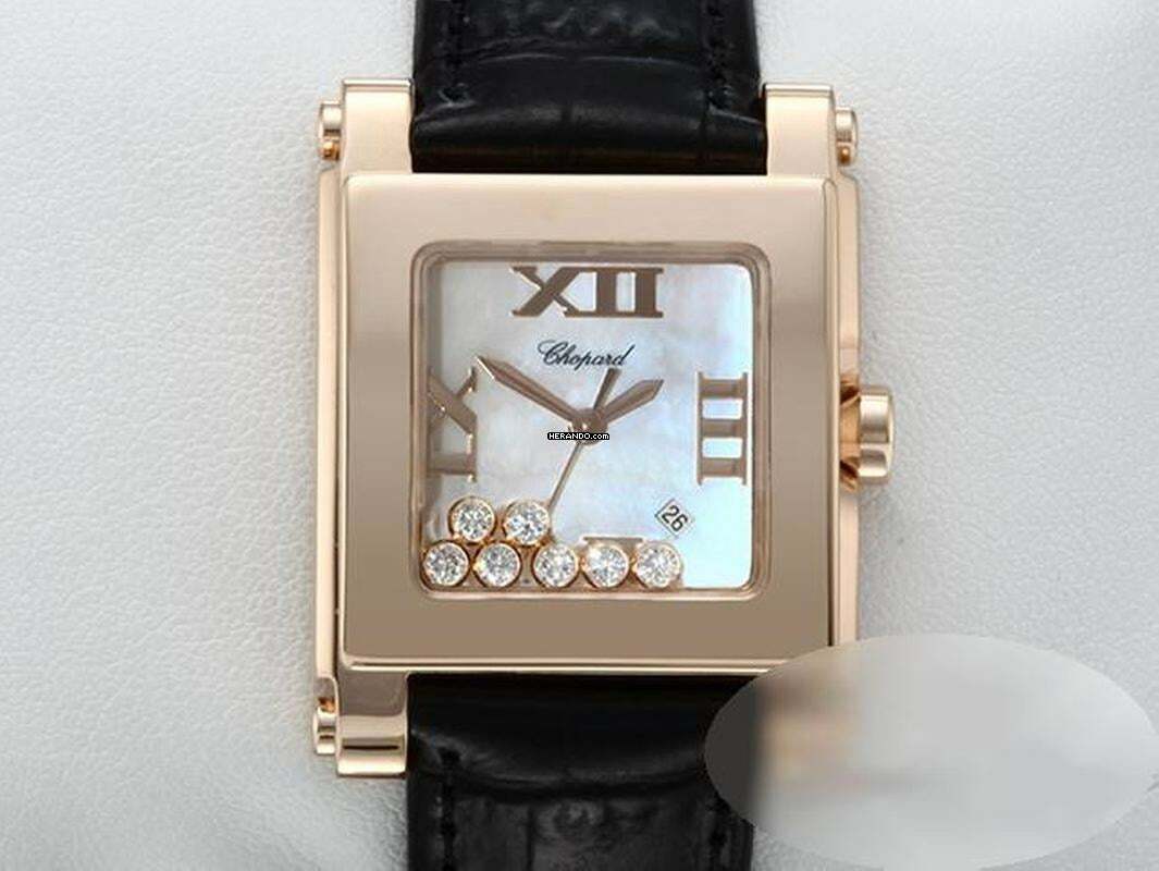  Chopard Happy Sport Square Rosegold 750 275321 Diamanten Diamonds 18kt Rose Gold Mother Of Pearl </h1> 