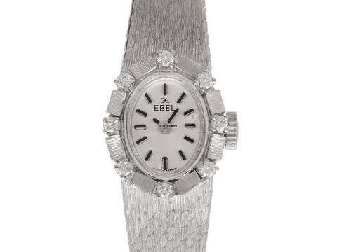  Ebel Art Deco Lady 18kt Weißgold 1978 original Box sehr gut Vintage  