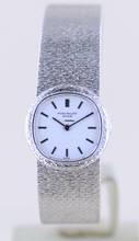 Thumbnail von Patek Philippe Lady 18K whitegold guilloche Dial Case Dresswatch Milanaise super rar </h1>