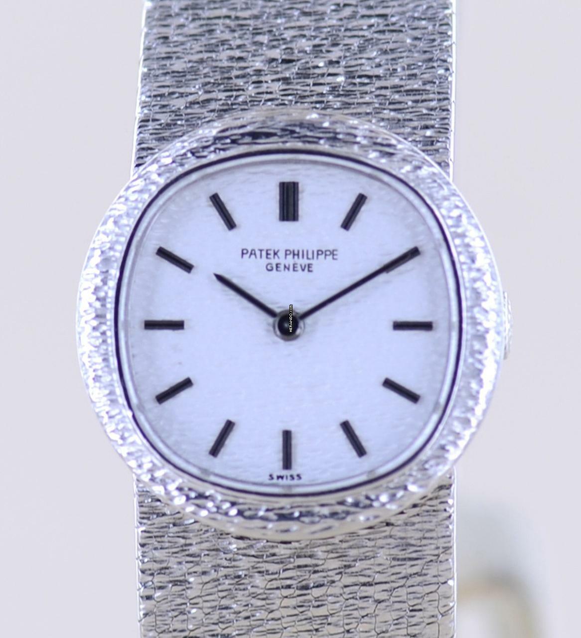  Patek Philippe Lady 18K whitegold guilloche Dial Case Dresswatch Milanaise super rar </h1> 