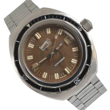  Eberhard & Co. Scafograf 400 Diver Tropical brown dial automatic Full Set 1960’s  