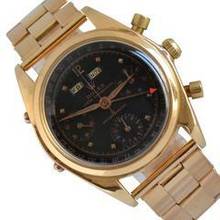 Thumbnail von Rolex Chronograph Dato Compax 4767 Jean-Claude Killy chronograph black dial Pink gold 18KT 1947's </h1>