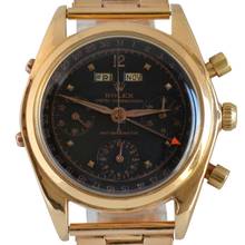 Thumbnail von Rolex Chronograph Dato Compax 4767 Jean-Claude Killy chronograph black dial Pink gold 18KT 1947's </h1>