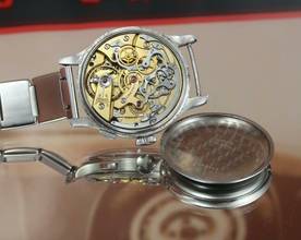 Thumbnail von Longines Mega Rare Caliber 15 Oversize steel chrono vintage no 13ZN </h1>