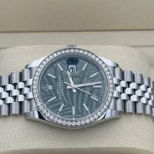 Thumbnail von Rolex Datejust 36 126284RBR 2024 palm diamond bezel discontinued green grün unworn </h1>