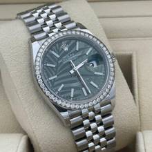 Thumbnail von Rolex Datejust 36 126284RBR 2024 palm diamond bezel discontinued green grün unworn </h1>