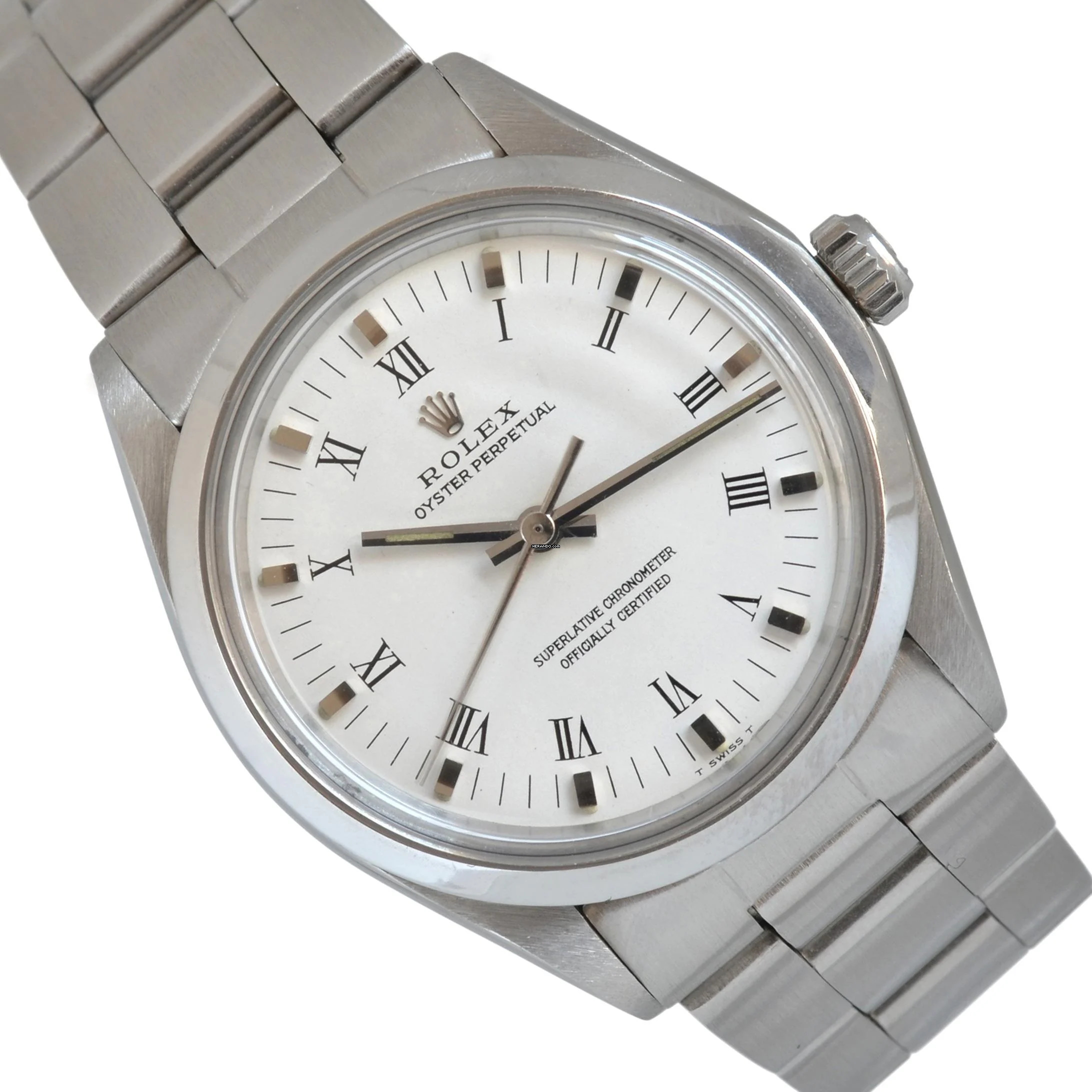 Rolex Oyster Perpetual 34 No date 34MM 1002 white dial automatic 1973’S
