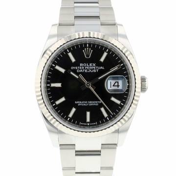  Rolex Datejust 36 Oyster Fluted Black Dial </h1> 