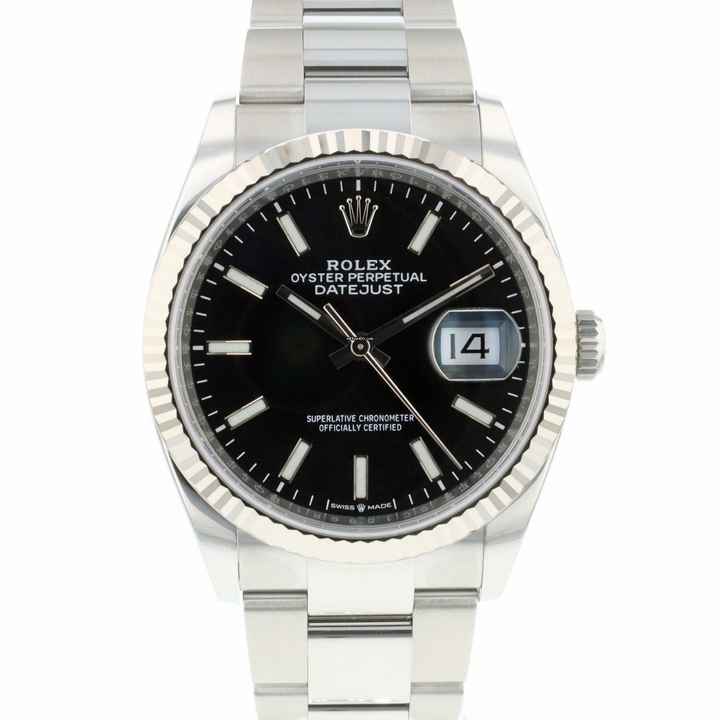  Rolex Datejust 36 Oyster Fluted Black Dial </h1> 