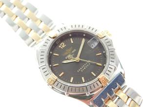 Thumbnail von Breitling Damenuhr 31 mm Stahl Gold mit Pilotband Stahl Gold Modell Sirius im Best Zustand </h1>
