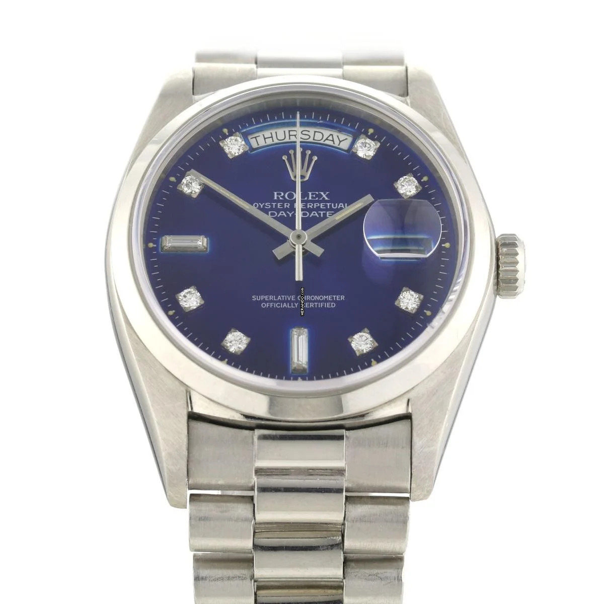 Rolex Day-Date Blue Big Diamond Dial Platin Rare Reference Ref.18026 </h1>