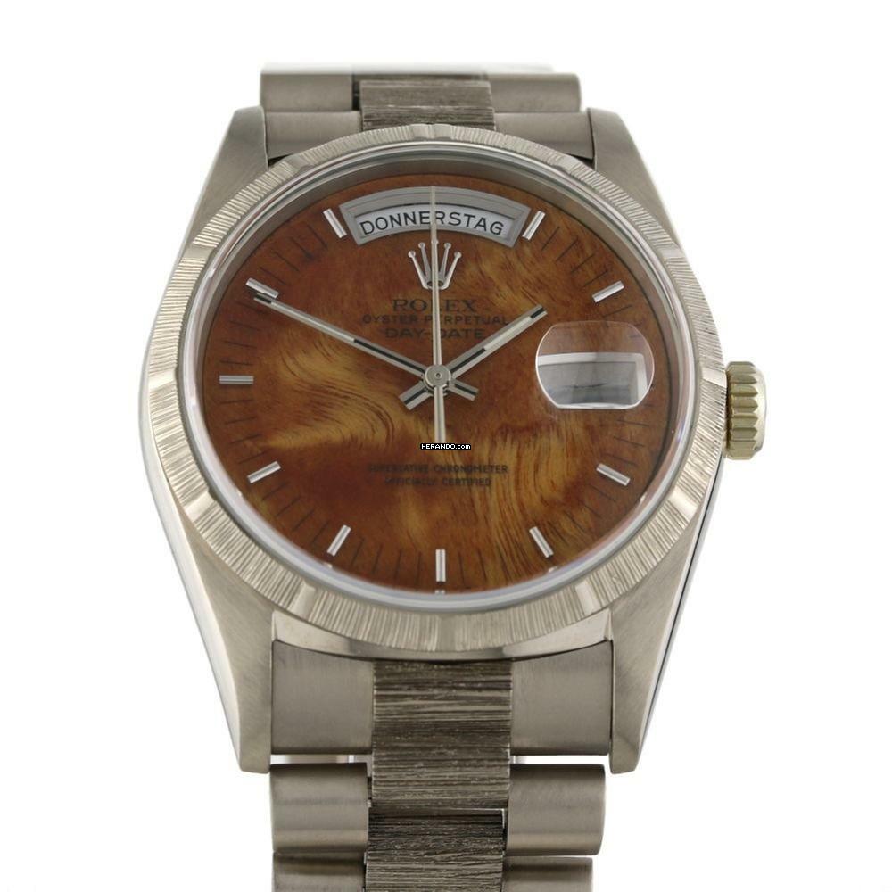 Rolex Day-Date 36 Wood Dial Borke Finish Ref.18039 very rare </h1>