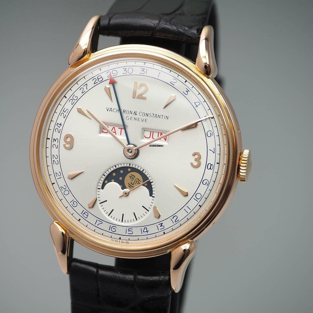  Vacheron Constantin Classic Triple Calendar Moon Vintage 1952 Ref: 4240L Gold18k/750 serviced by Vacheron 