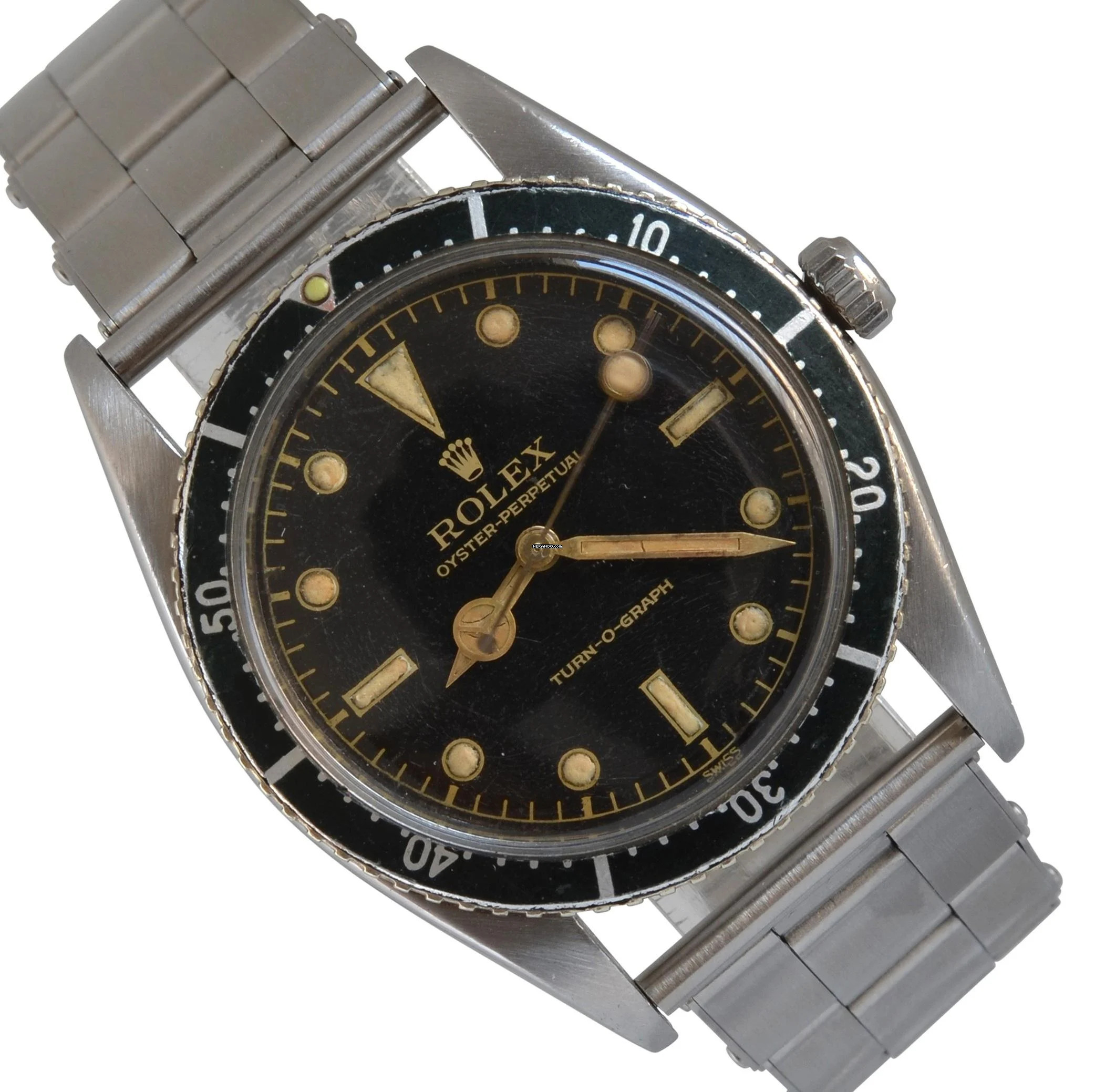 Rolex Turn-O-Graph Turn-O-Graph 6202 Tropical galvanic glossy gilt dial Full Set TOP Condition 1953’s