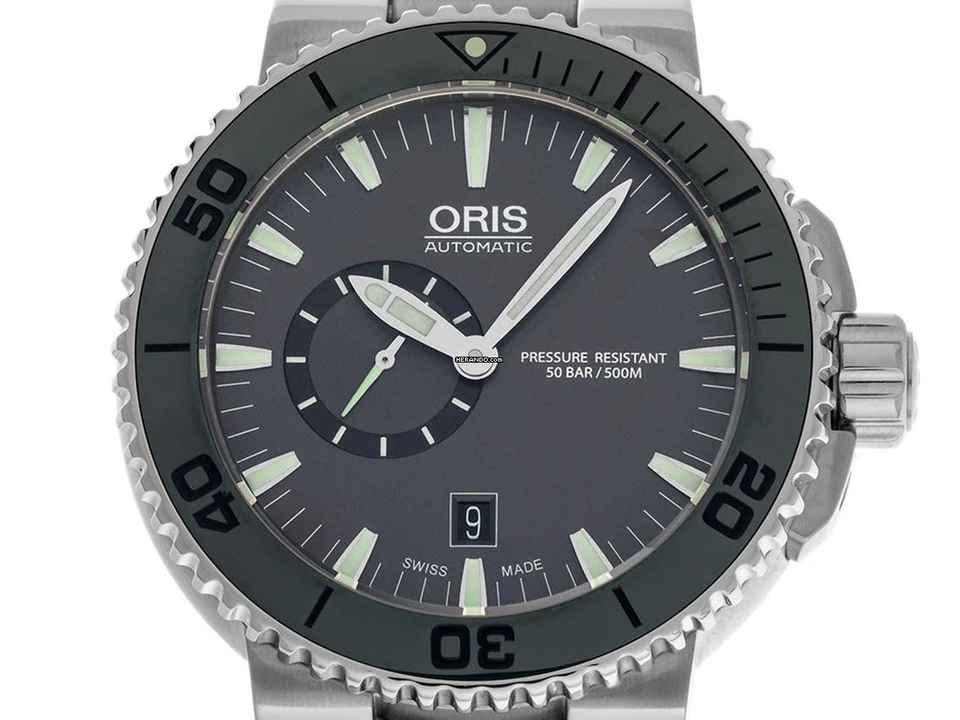 Oris Aquis Small Second Date Ref.01 743 7673 415-07 8 26 01PEB 2014 wie Neu Vintage  