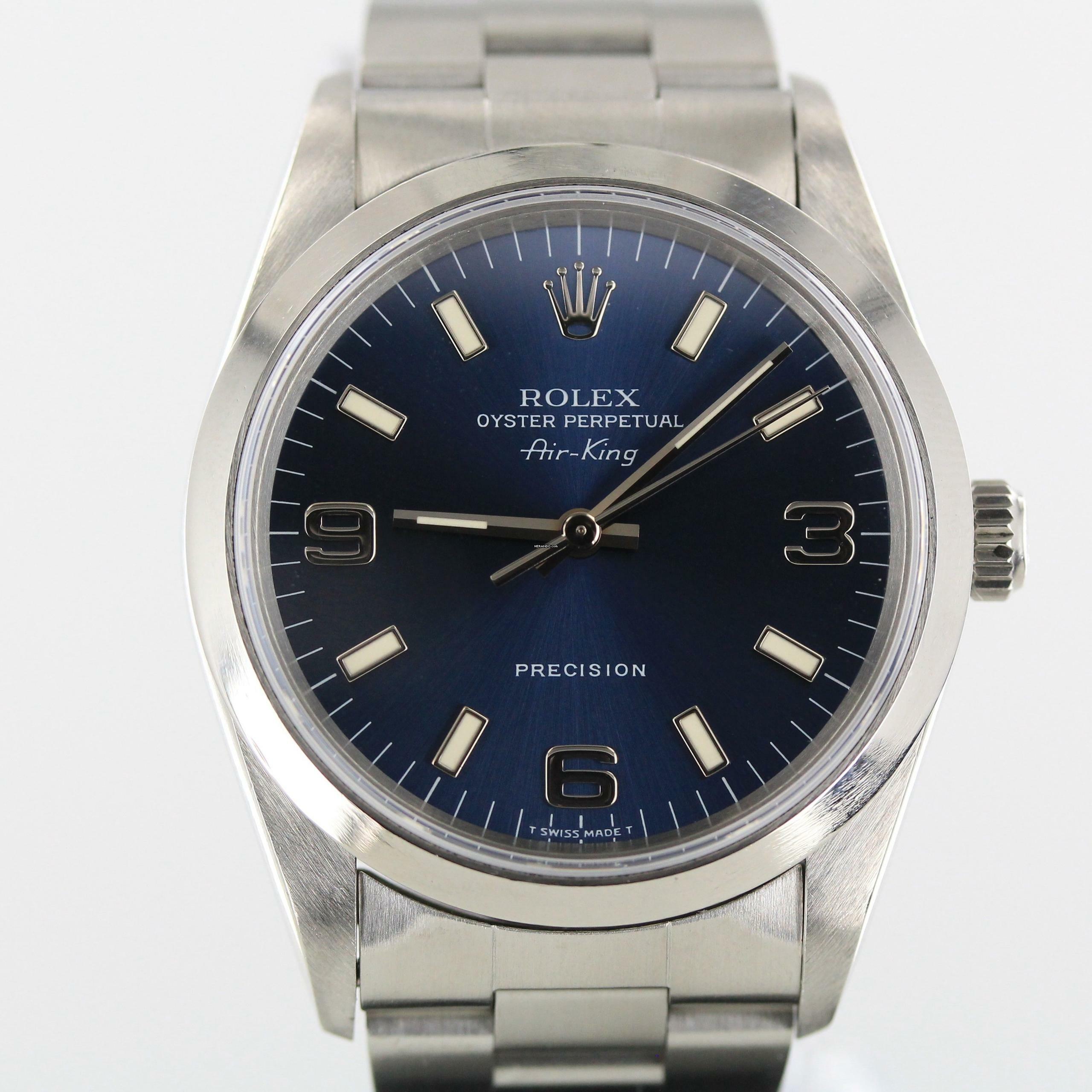  Rolex Air King 1997//34MM//BLUE DIAL 369//REF. 14000//LC100 # 644 