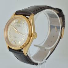 Thumbnail von Rolex Oyster Perpetual 34 6285 Chronometer Ivory dial gold 18KT 1954’s </h1>