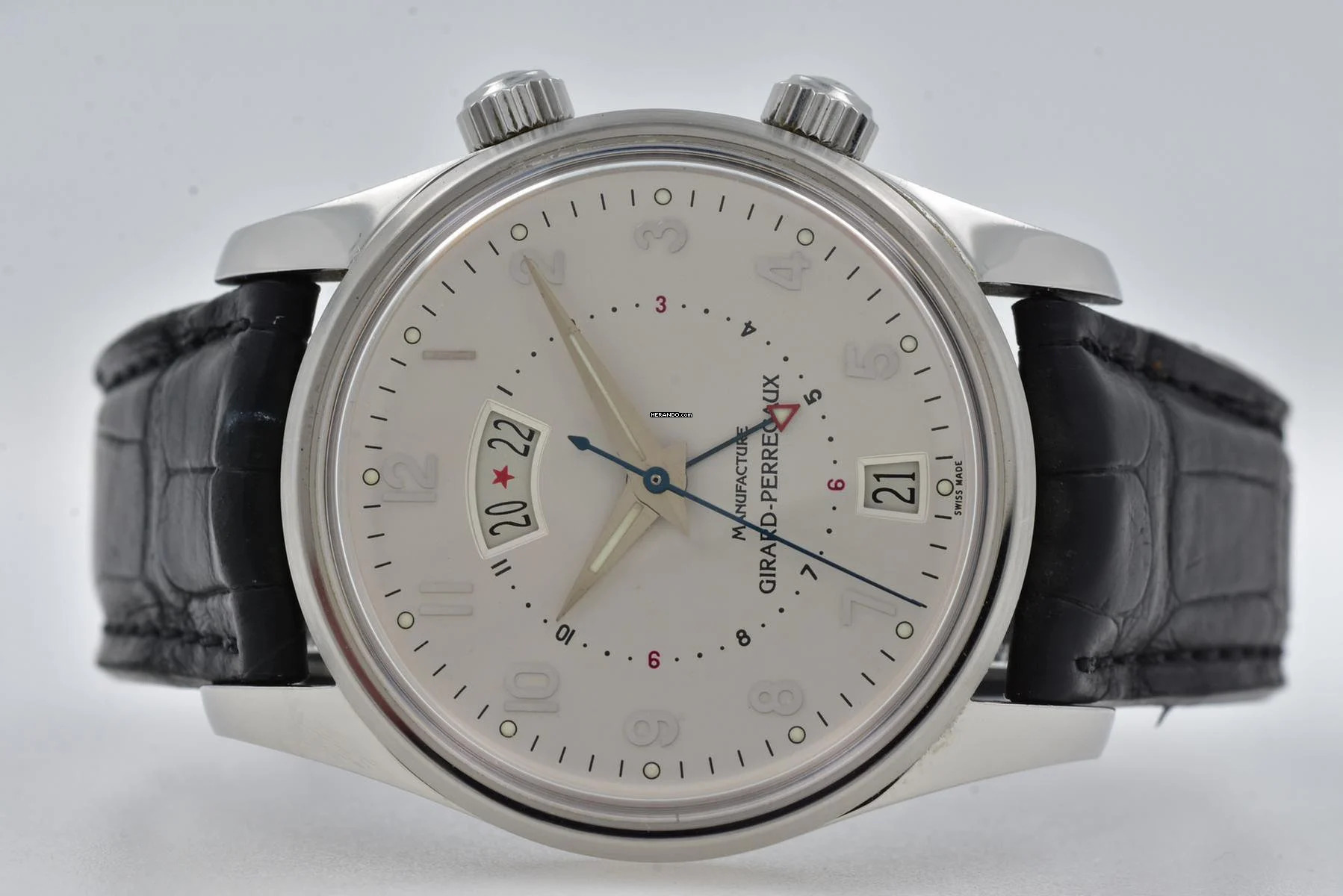  Girard Perregaux Traveller II GMT Alarm 4940 Silver Dial  