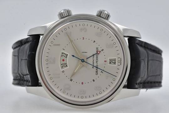  Girard Perregaux Traveller II GMT Alarm 4940 Silver Dial  