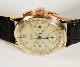 Thumbnail von Jaeger-LeCoultre Vintage Chronograph Tri-Compax 18K Rose Gold Vintage </h1>