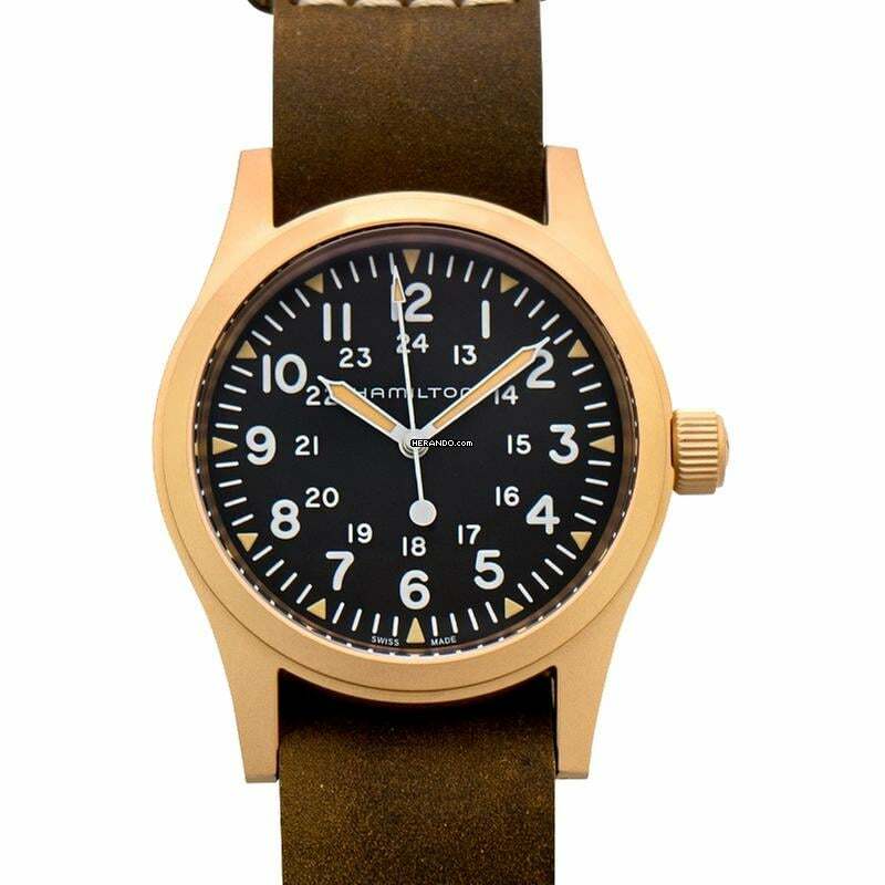 Hamilton Khaki Field H69459530 - Khaki Field Manual-winding Black Dial Bronze Men's Watch </h1>