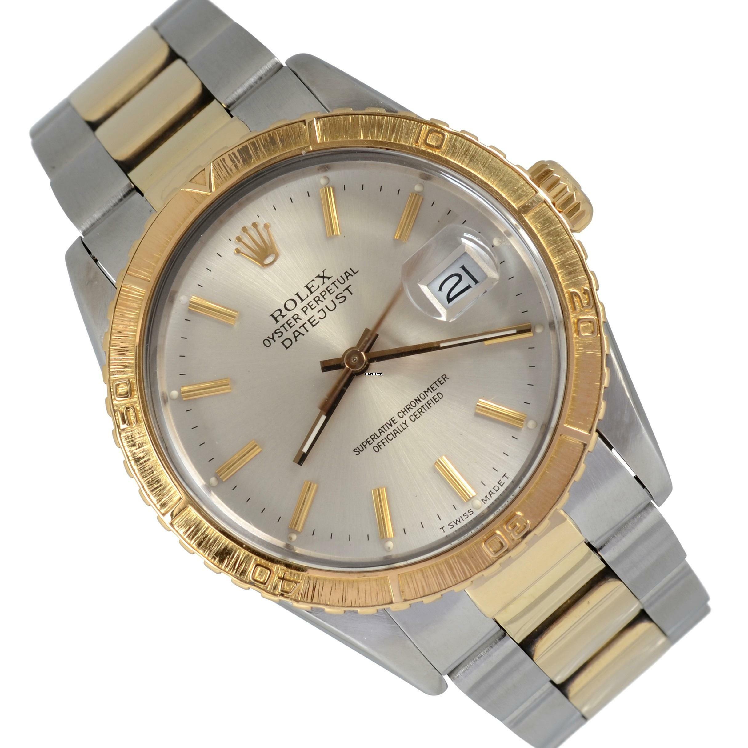 Rolex Datejust Turn-O-Graph 16253 Turn-O-Graph Thunderbird Soleil silver dial Full Set 1985’s </h1>