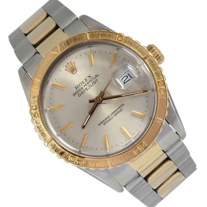  Rolex Datejust Turn-O-Graph 16253 Turn-O-Graph Thunderbird Soleil silver dial Full Set 1985’s </h1> 