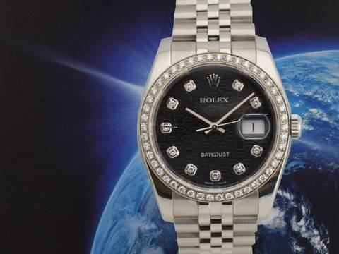 Rolex Datejust Black Jubilee Dial With Diamonds & After Diamonds Bezel - Full Set 36mm </h1> 