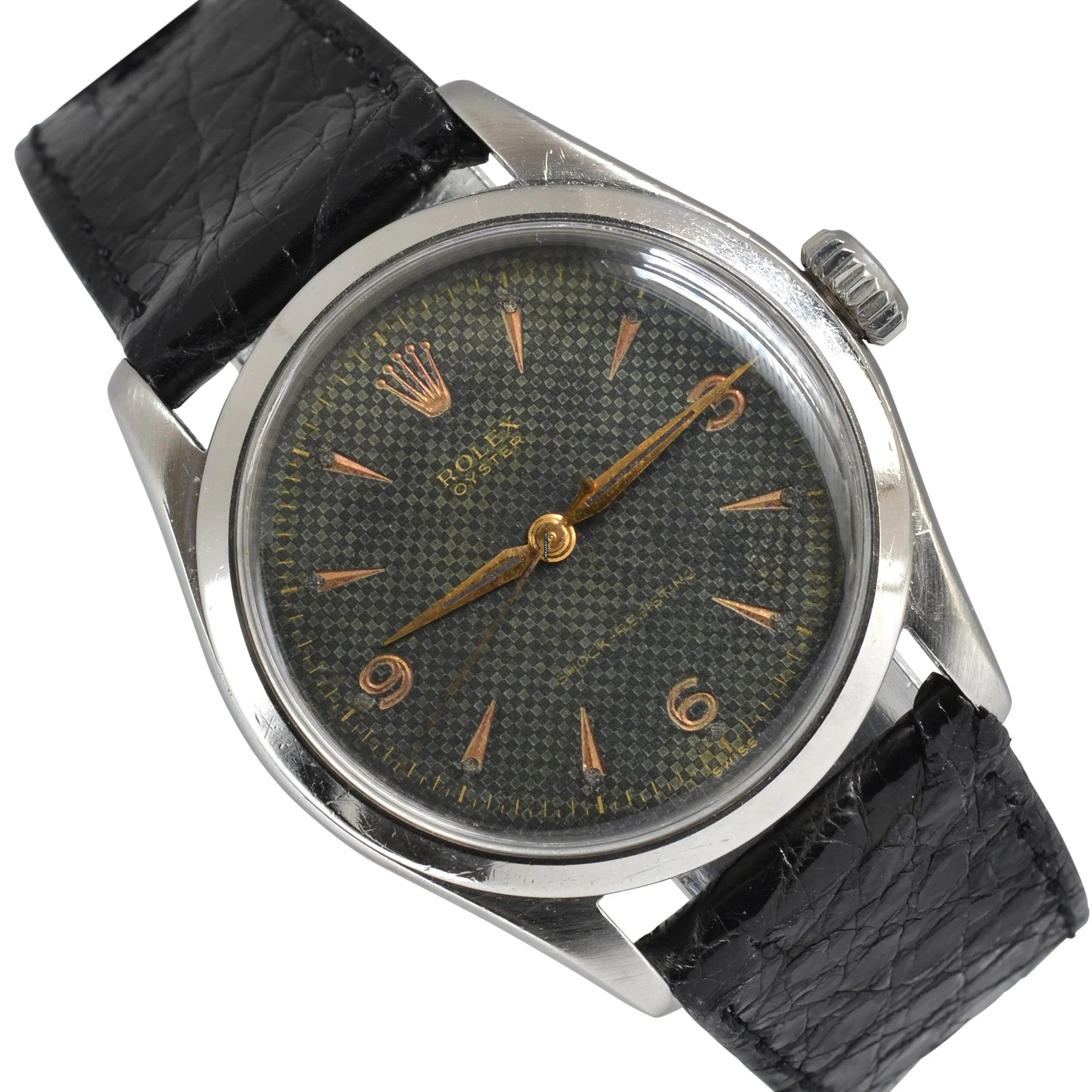 Rolex Oyster 6282 galvanic Explorer dial Honeycomb black to radium very rare 1951’s