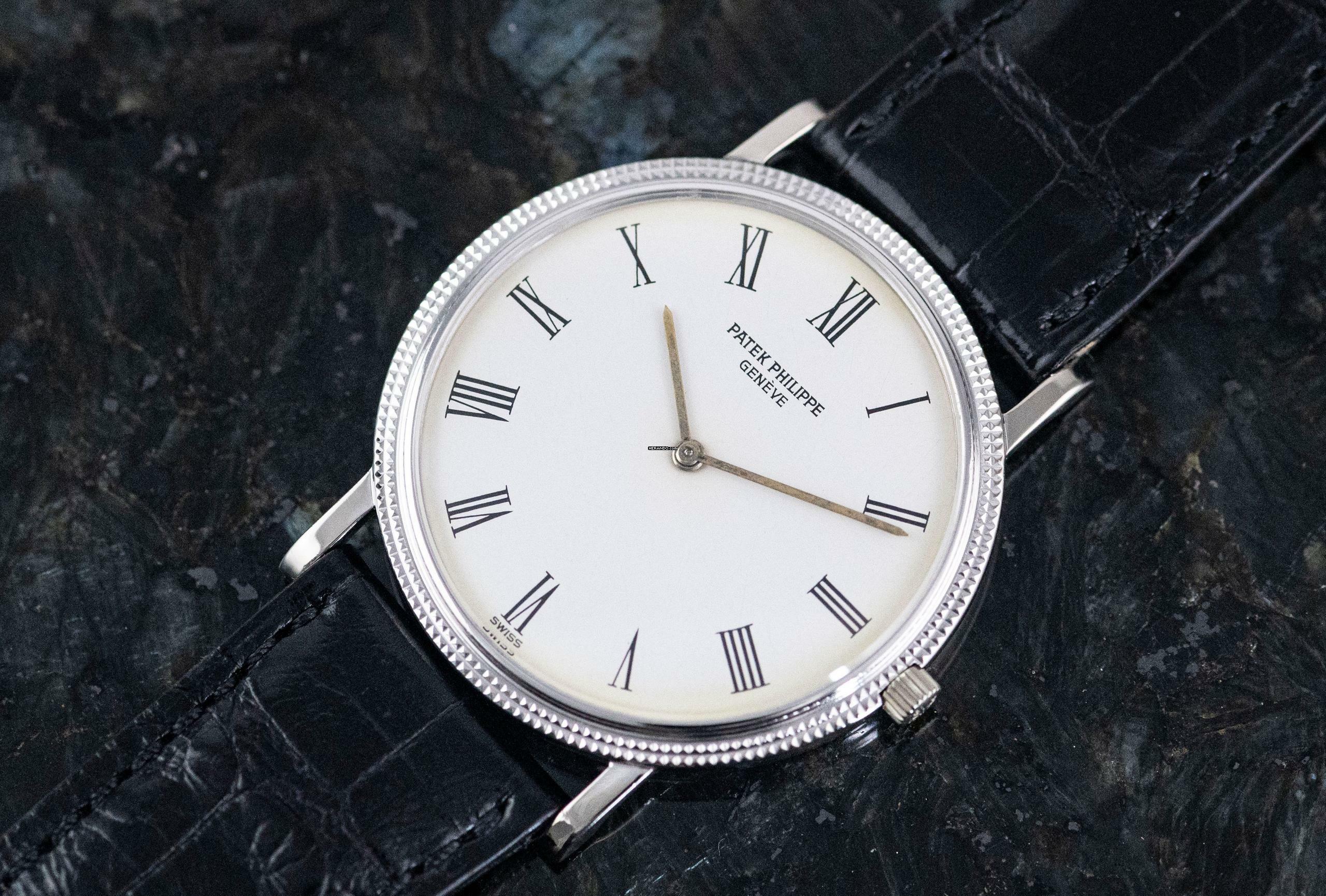  Patek Philippe Calatrava 3520/00D | rare Japan delivery | Whitegold | Full Set 1979 </h1> 