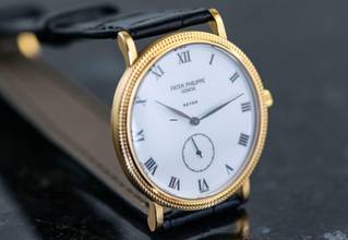 Thumbnail von Patek Philippe Calatrava 3919J | rare Beyer Zurich | Box and Documentation </h1>