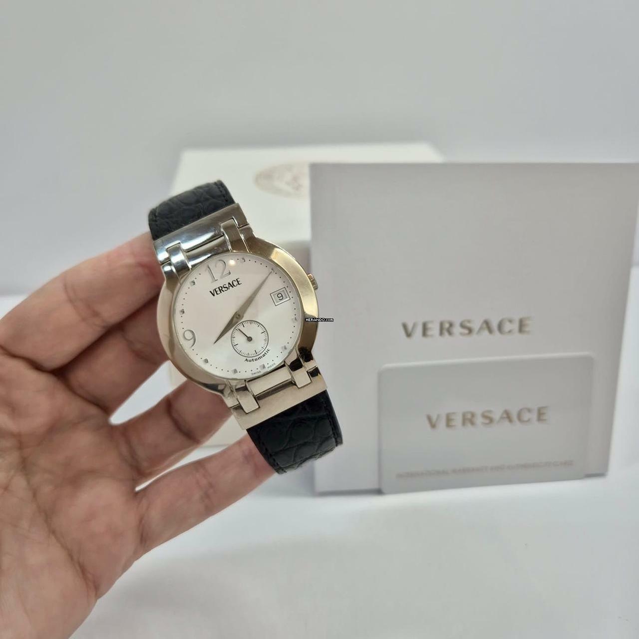 Versace Madison Ouro Branco 37mm Automático Completo