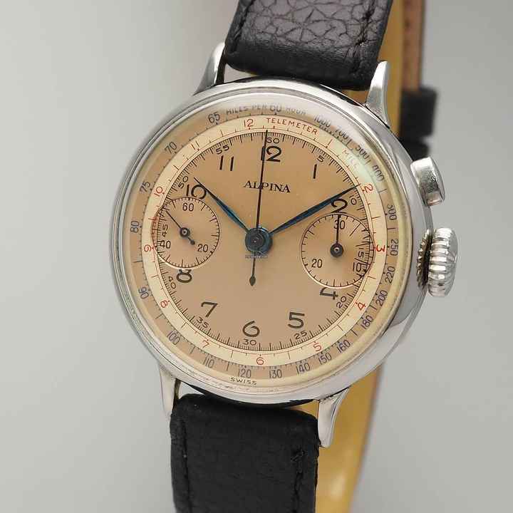  Alpina Monopusher Chronograph Vintage 1940 RARE perf. condition </h1> 