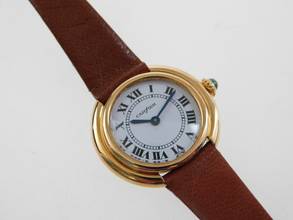 Thumbnail von Cartier Vendome 18 Karat Gelbgold Vendome Paris Handaufzug Damenuhr 26 mm Rarität 70 er Jahre </h1>